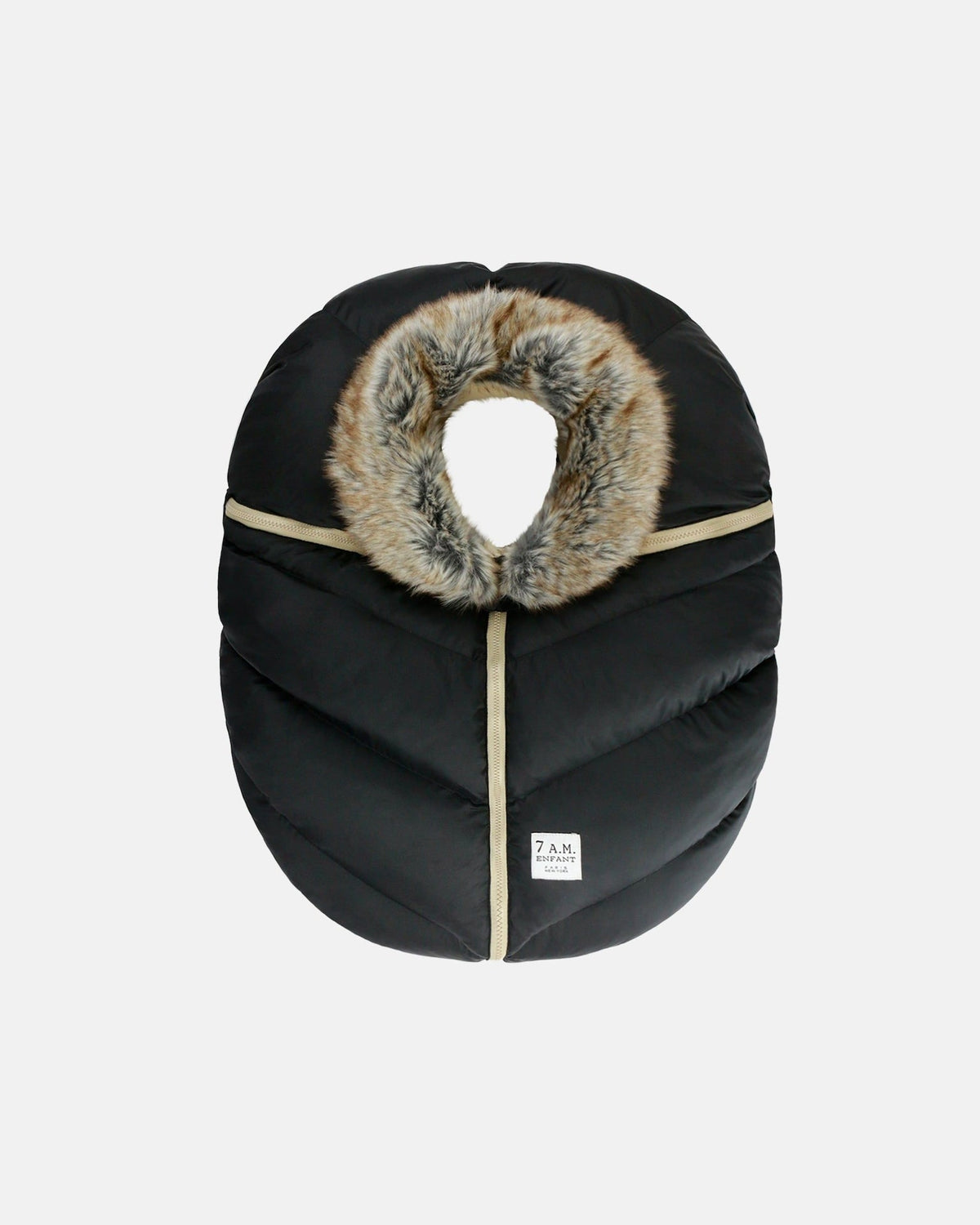 7AM Enfant Car Seat Cocoon Black Faux Fur V5J0 - product image 1
