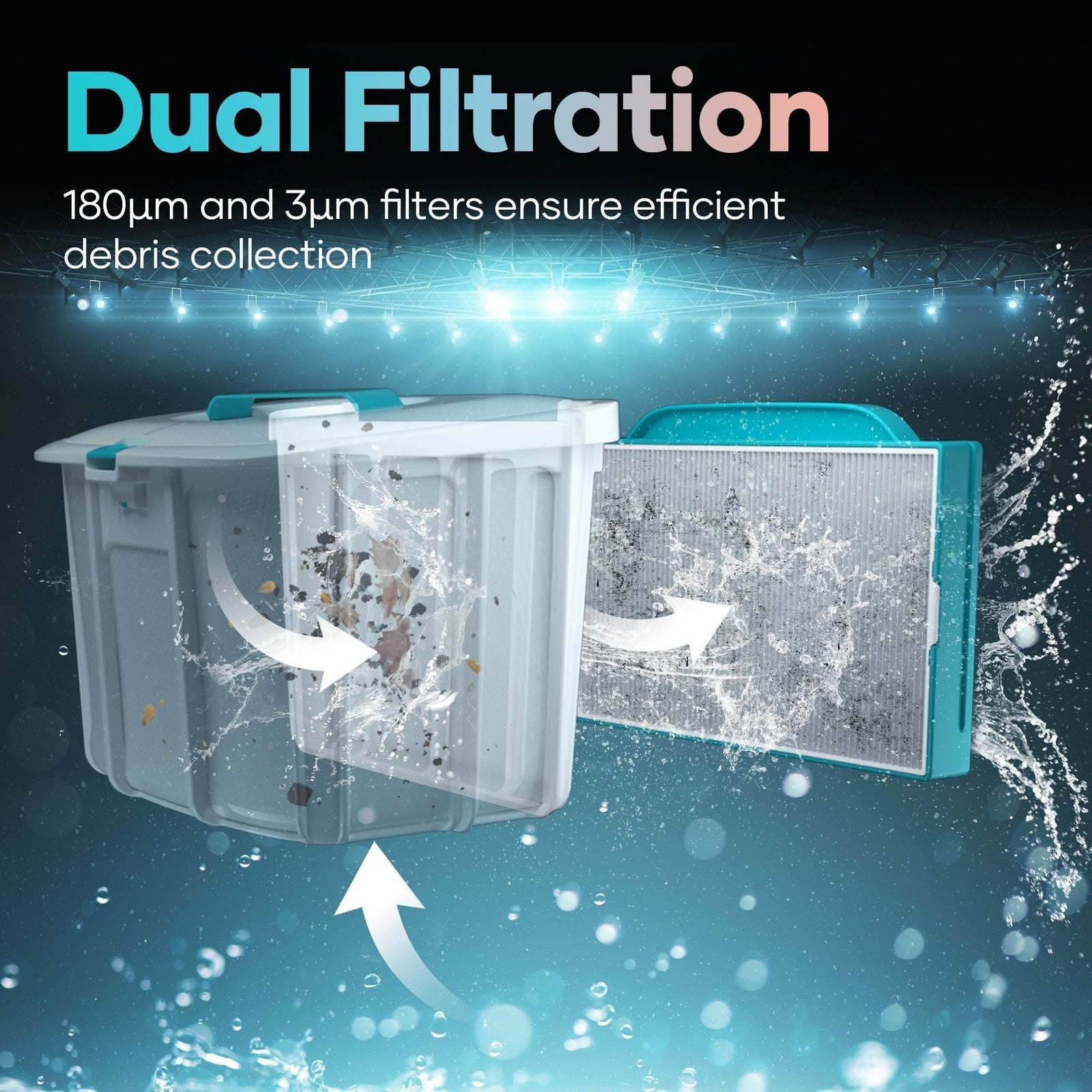 Scuba L1 Cordless Robotic Pool Cleaner, Tri-Motor, Advanced Filtration & Quick Drain, Ideal for Above-Ground Pools up to 1,100-sq.ft. D8I8 - product image 7