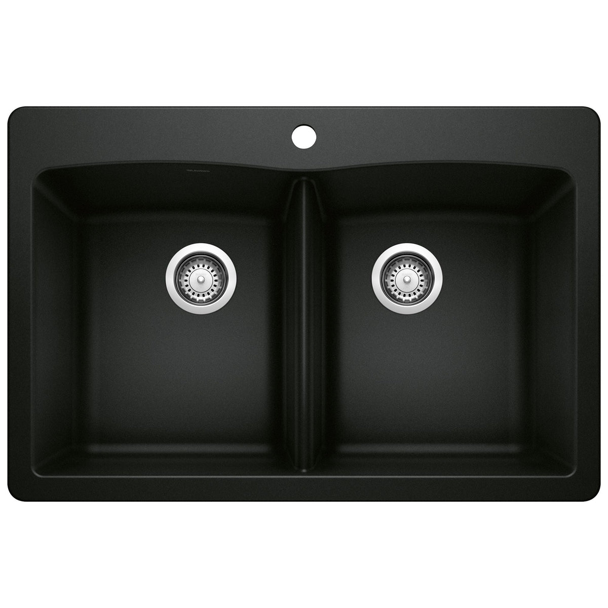 50/50 Double Bowl Dual Mount Kitchen Sink, Black, 33-in Y6R6 - product image 1