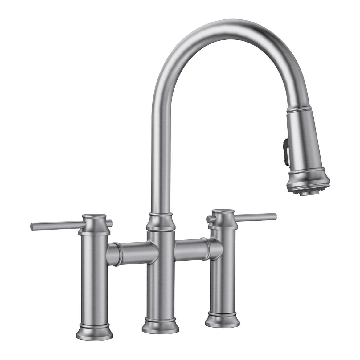Empressa Pull-Down Dual-Spray Bridge Faucet, PVD Steel Y8I0 - product image 1