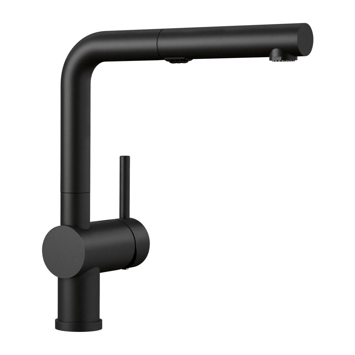 Linus Low Arc Pull-Out Dual-Spray Kitchen Faucet, Coal Black Y8Z2 - product image 1