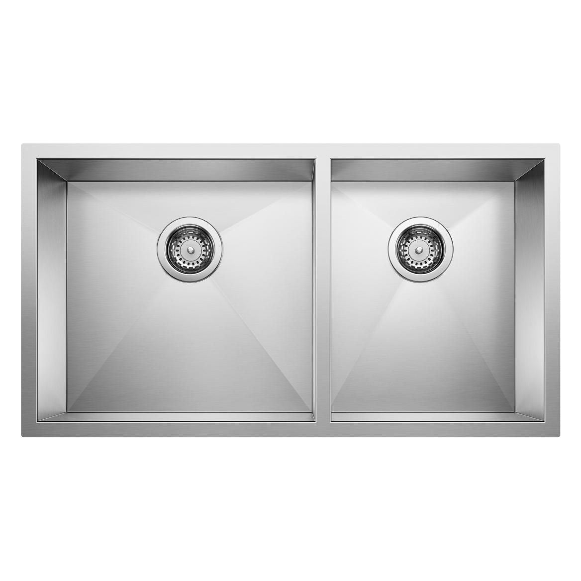 Quatrus R0 33-in 60/40 Double Bowl Undermount Stainless Kitchen Sink U2C6 - product image 1