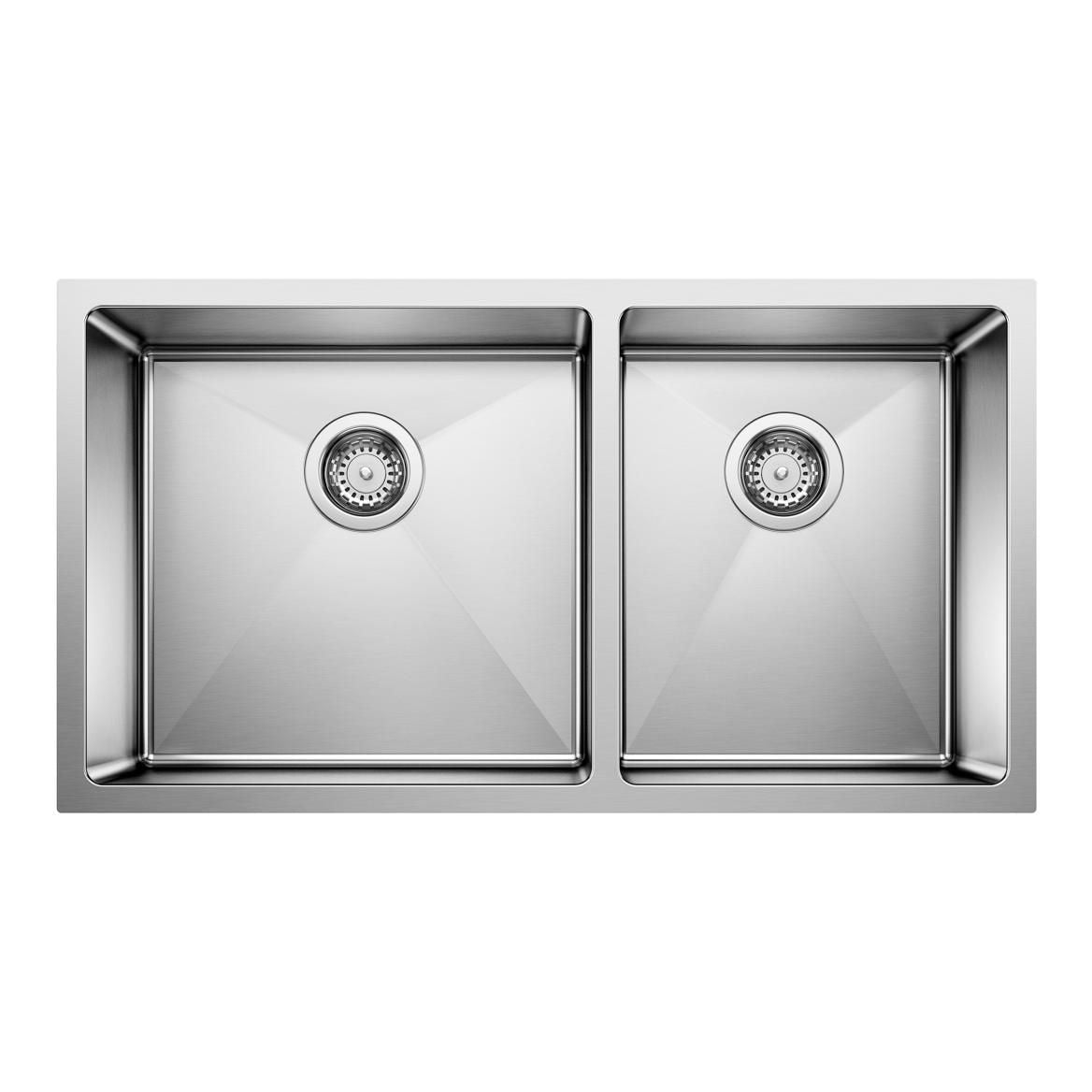 Quatrus R15 33-in 60/40 Double Bowl Undermount Stainless Steel Kitchen Sink L3S8 - product image 1