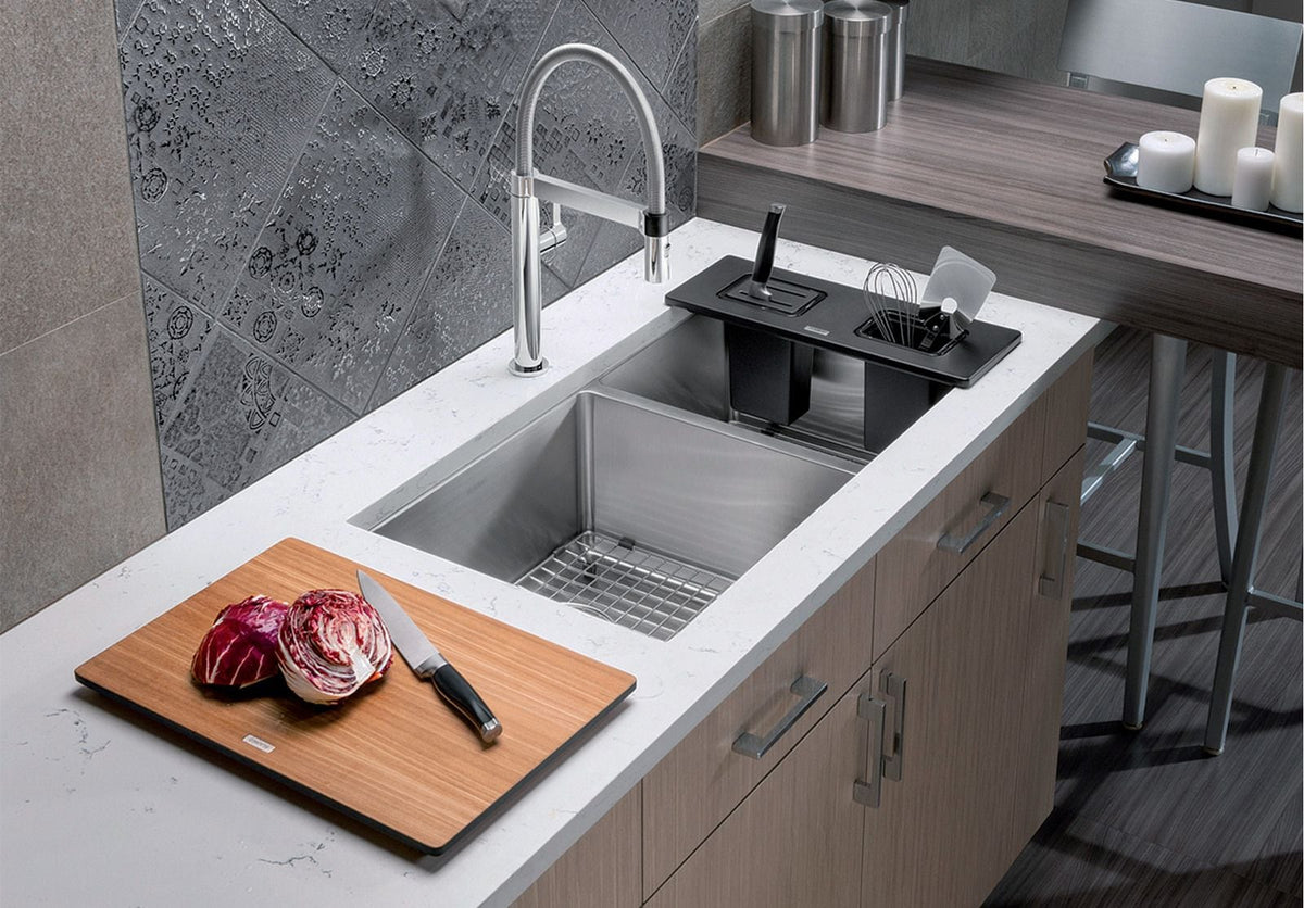 Quatrus R15 33-in 60/40 Double Bowl Undermount Stainless Steel Kitchen Sink L3S8 - product image 2