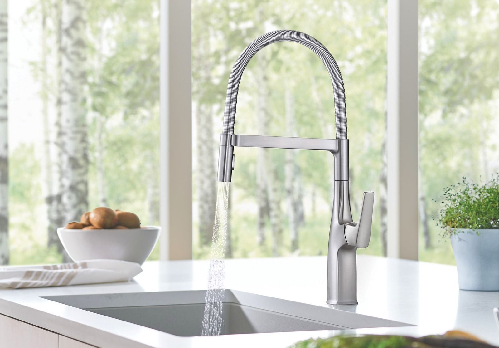 Rivana Semi-Pro Pull-Down Dual-Spray Kitchen Faucet, PVD Steel Z1L7 - product image 2