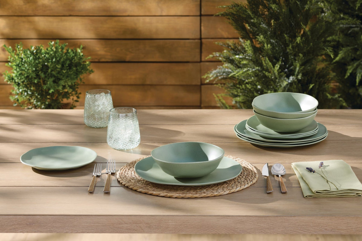 Everyday Dinnerware Set, BPA-Free, Sage Green, 12-pk R3P0 - product image 3