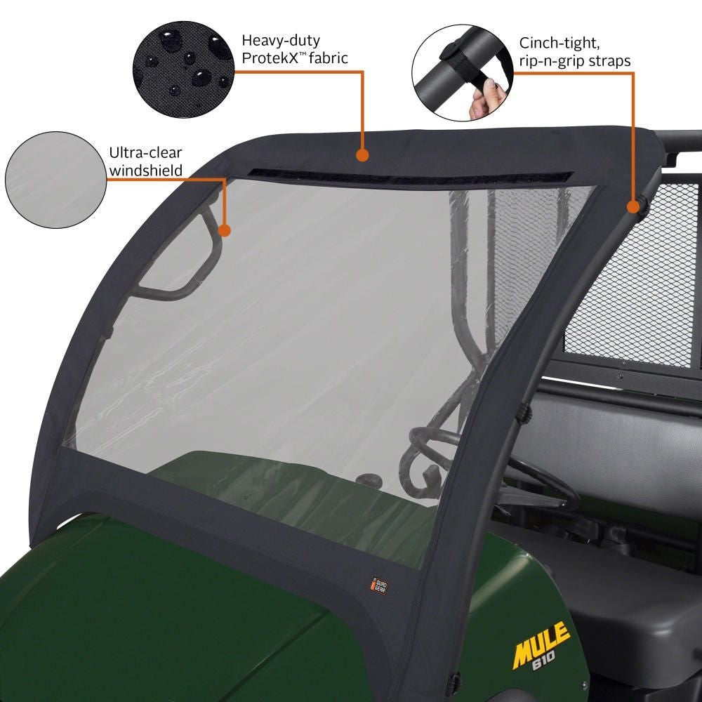 Classic Accessories QuadGear UTV Front Windshield, Fits Kawasaki Mule 600 610, Black Q5Z8 - product image 5