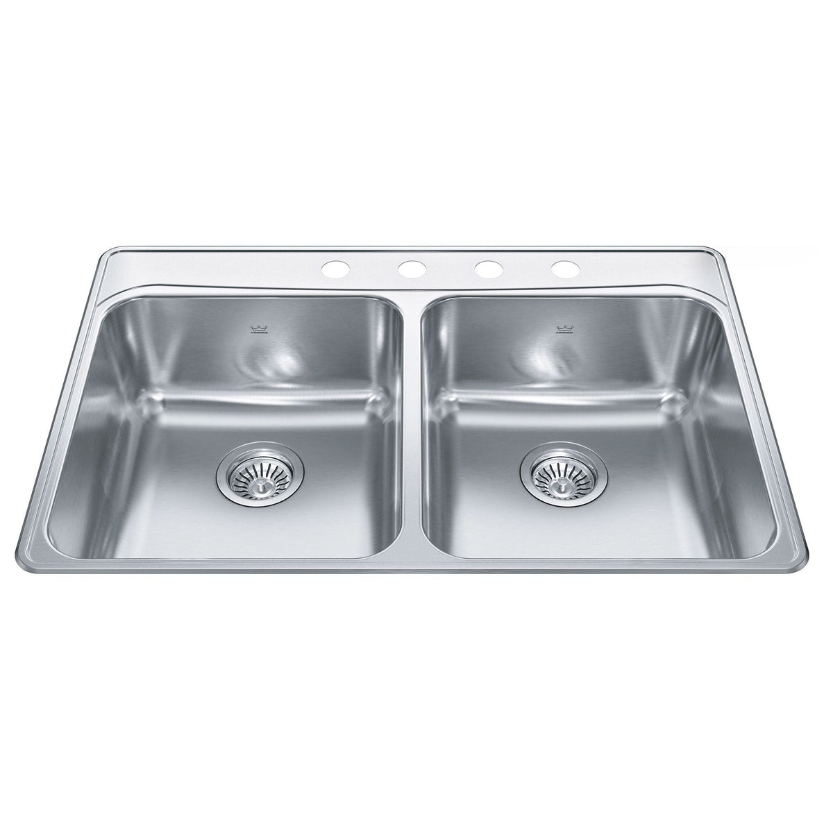 Drop-In Double 4-Hole Stainless Steel Sink, 33x22-in V8S7 - product image 1