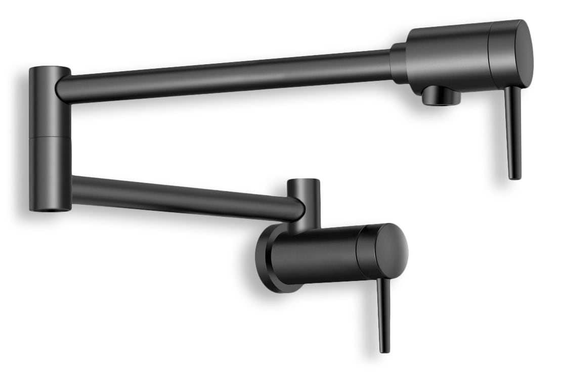 Contemporary Wall Mount Pot Filler, Matte Black Y3X4 - product image 1