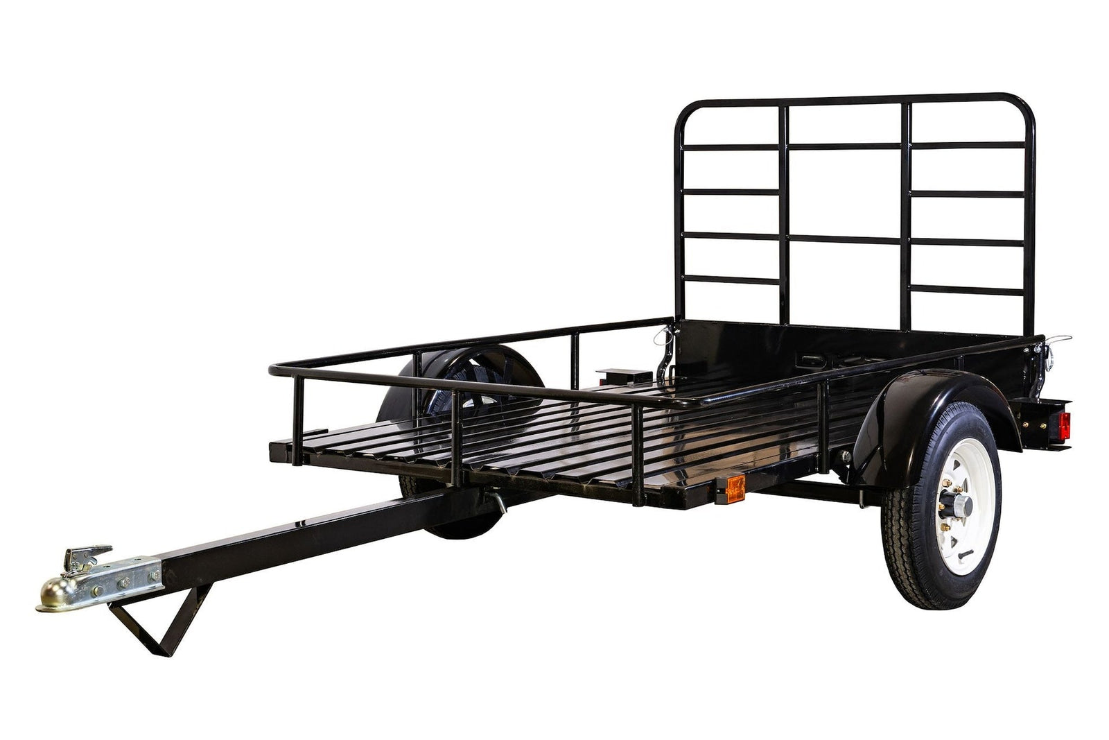 DK2 by Marlon 4x6-ft Single-Axle Black Open Rail Utility Trailer with Ramp Gate, 1314-lb Capacity B4I6 - product image 1
