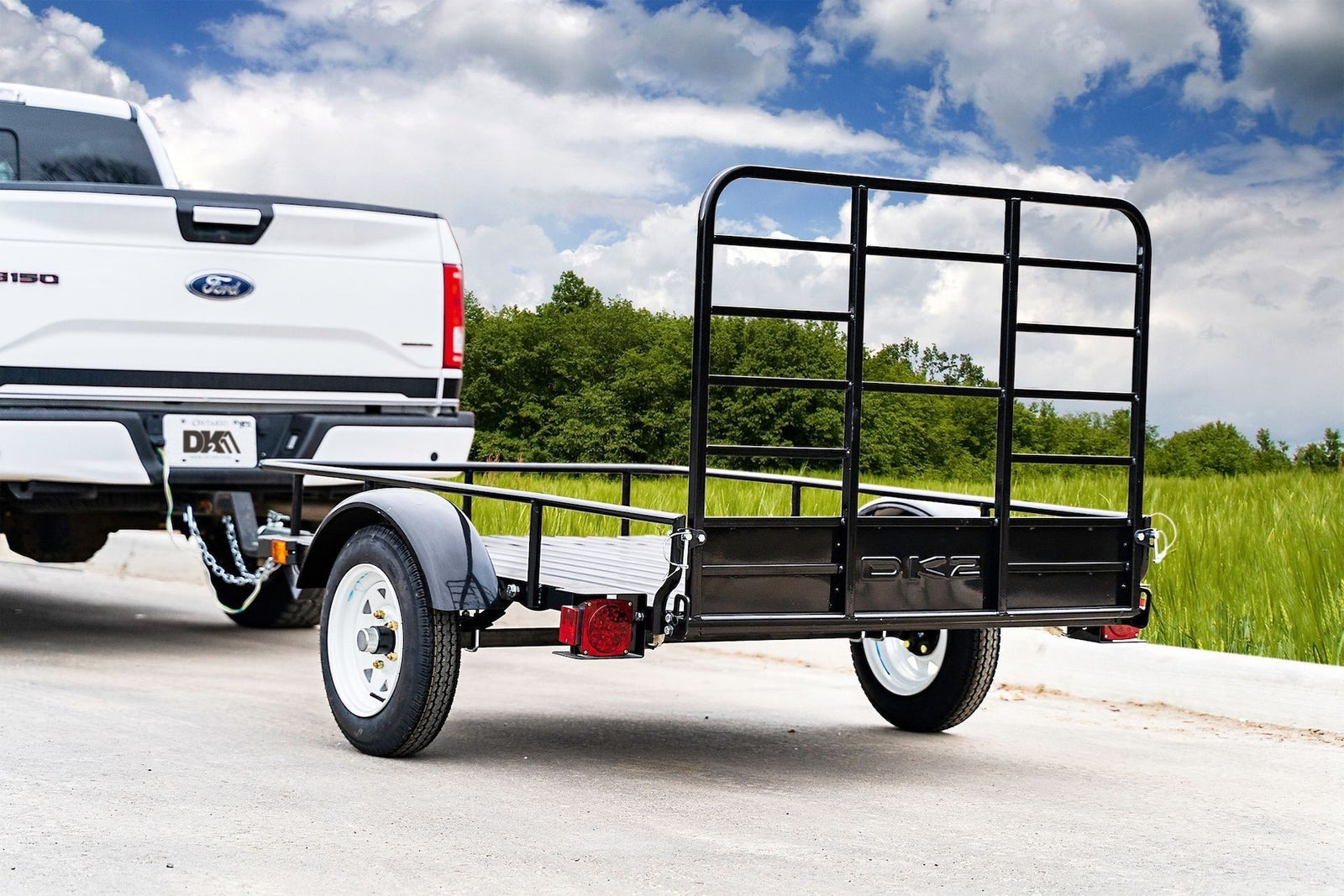 DK2 by Marlon 4x6-ft Single-Axle Black Open Rail Utility Trailer with Ramp Gate, 1314-lb Capacity B4I6 - product image 7