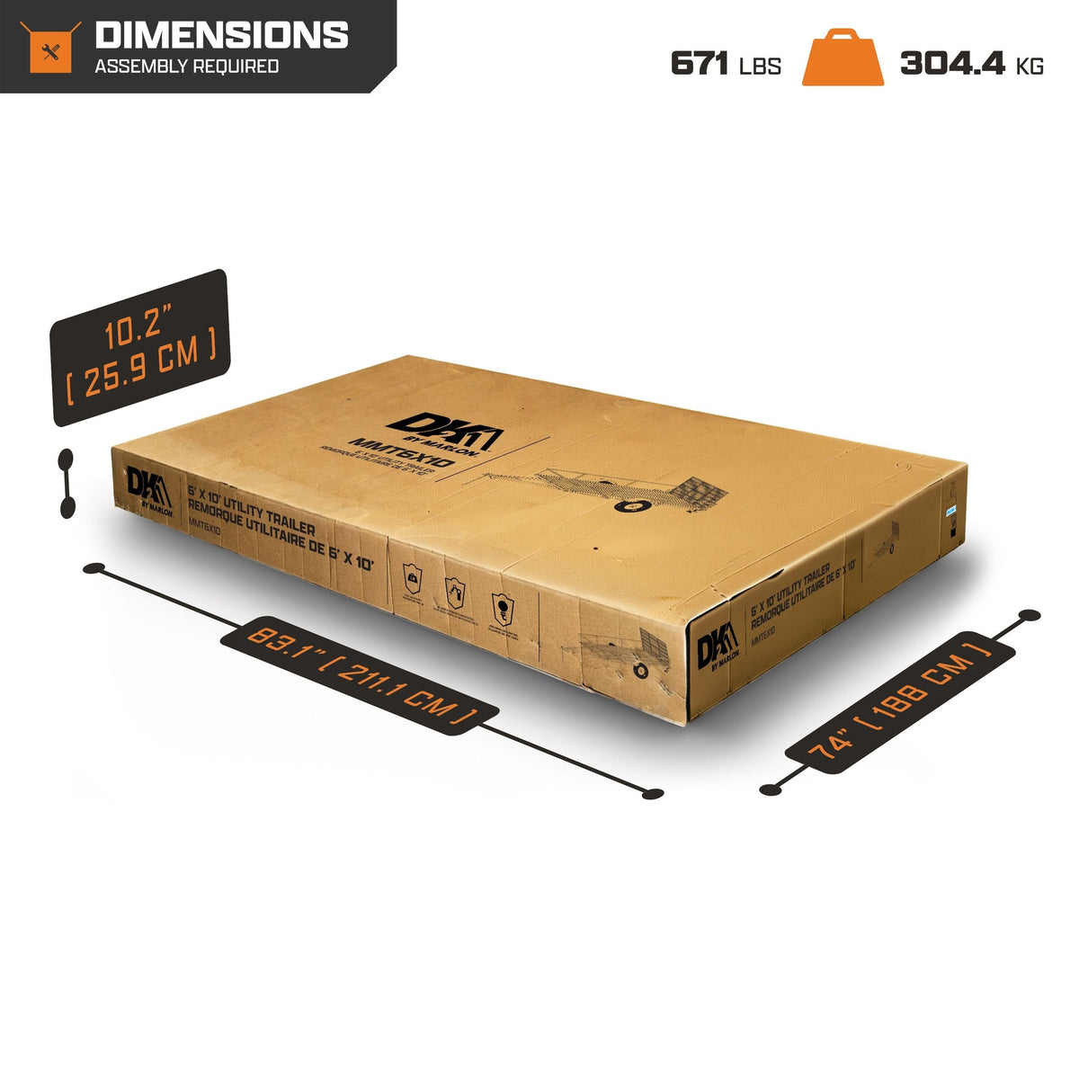DK2 by Marlon Utility Trailer with Trailer Jack, 6 x 10-ft B3E9 - product image 5