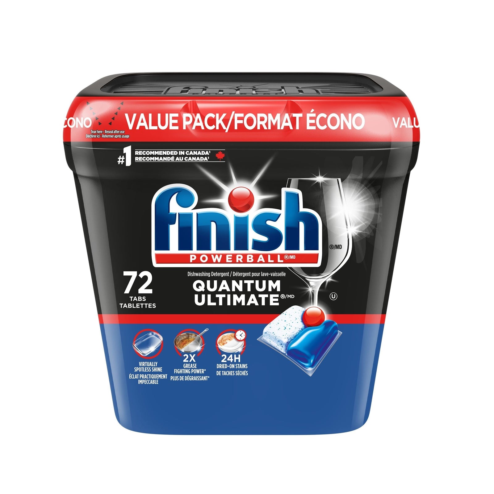 Quantum Ultimate Dishwasher Detergent Tabs, Fresh Scent, 72-pk W2B1 - product image 1