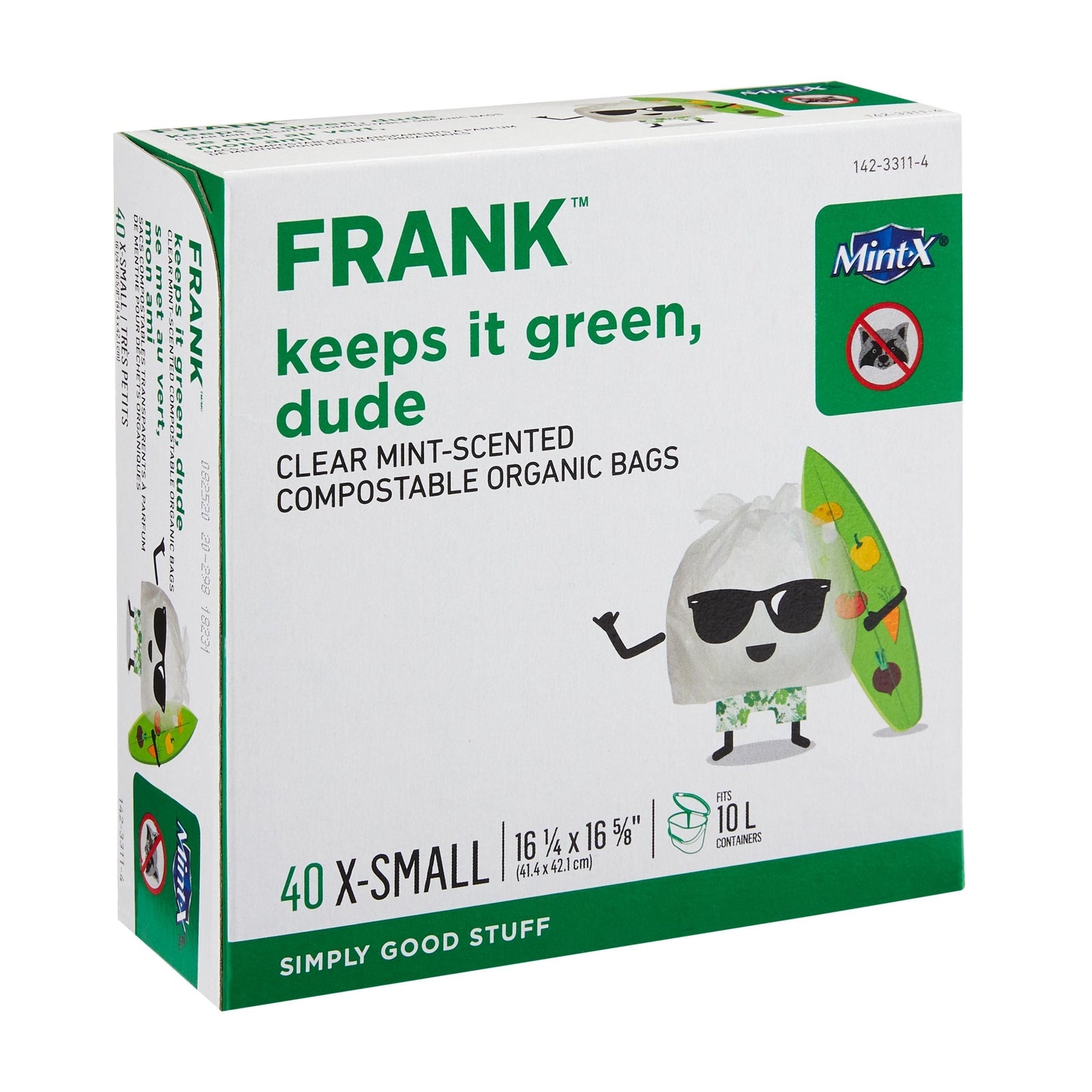 Extra-Small Organic Mint Scented Compostable Food Waste Bags, 40-pk, Clear, 10-L L4C9 - product image 2