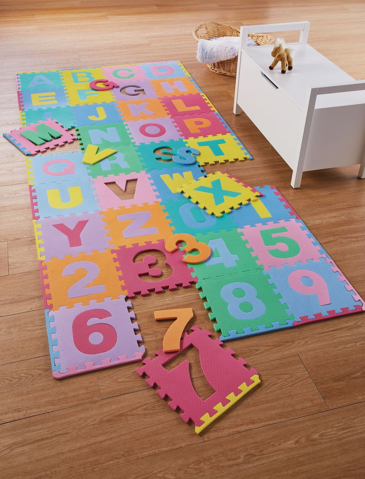 Pop-Out Alphabet Play Floor Mat, 78-pc, 7 x 4-ft, Ages 2+ Q6M8 - product image 2