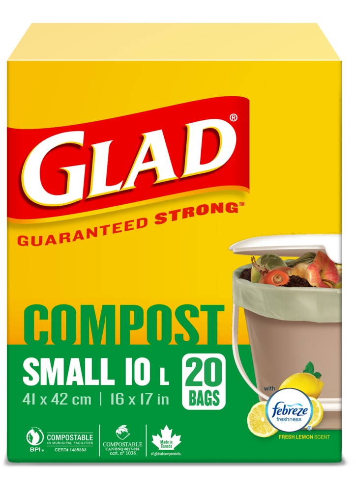 Small 100% Compostable Febreze Lemon Scented Food Waste Bags, 20-pk, 10-L B9F4 - product image 2