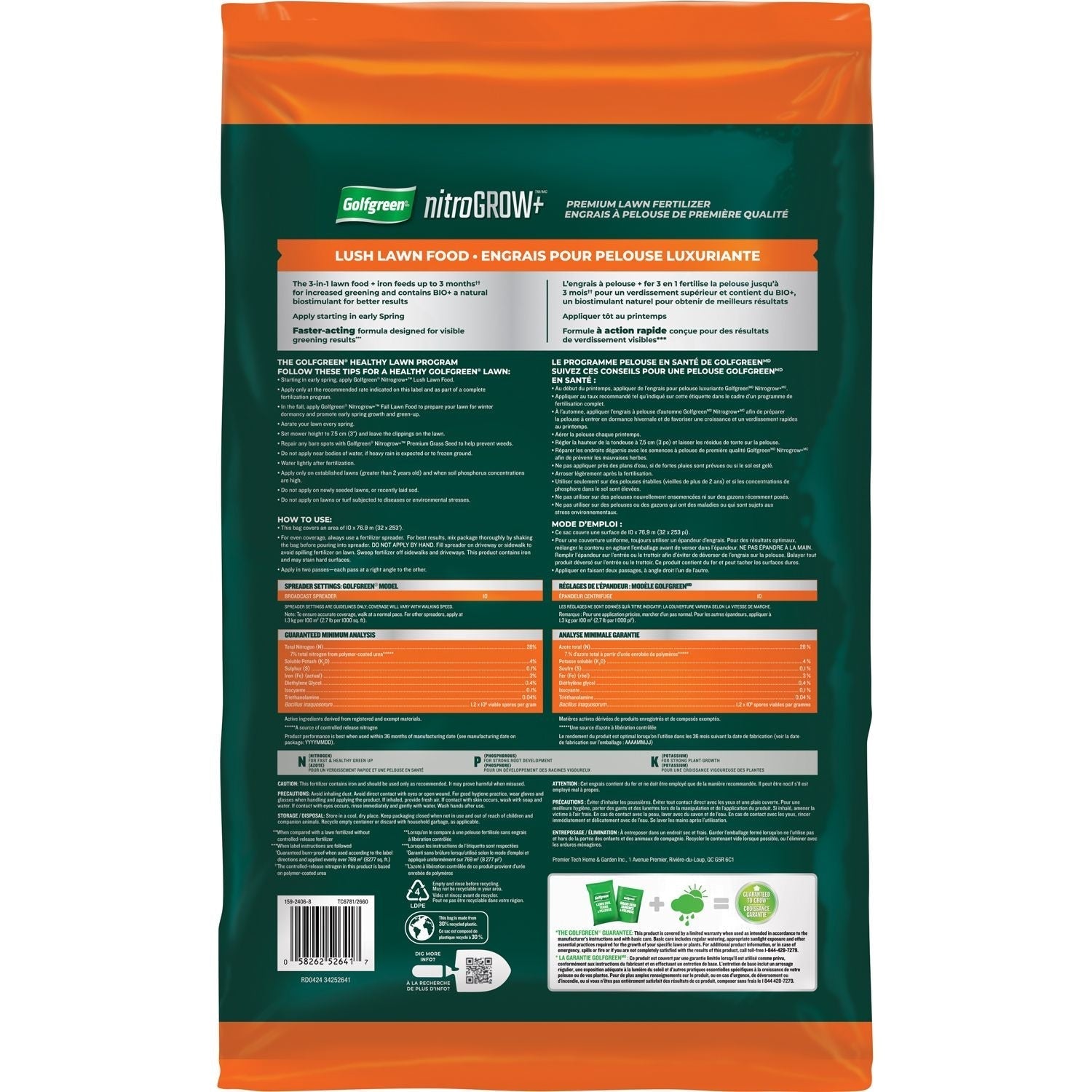 Nitrogrow+ Premium Nitrogen Enriched Lush Lawn Fertilizer, 28-0-4, 10kg R5D2 - product image 4