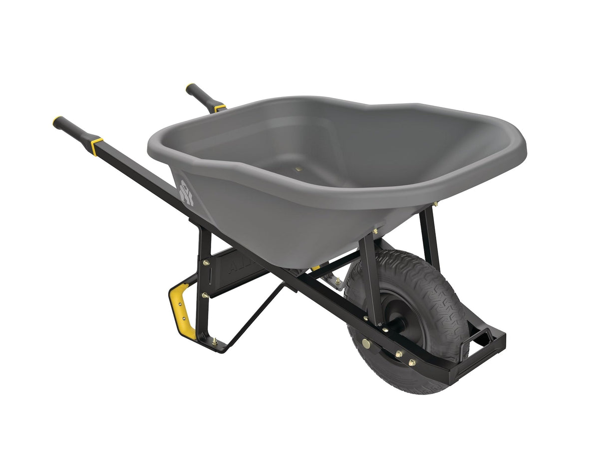 Pro Grade Heavy Duty Poly Tub Wheelbarrow, Poly/Plastic Tray, 6-cu-ft K0P6 - product image 1