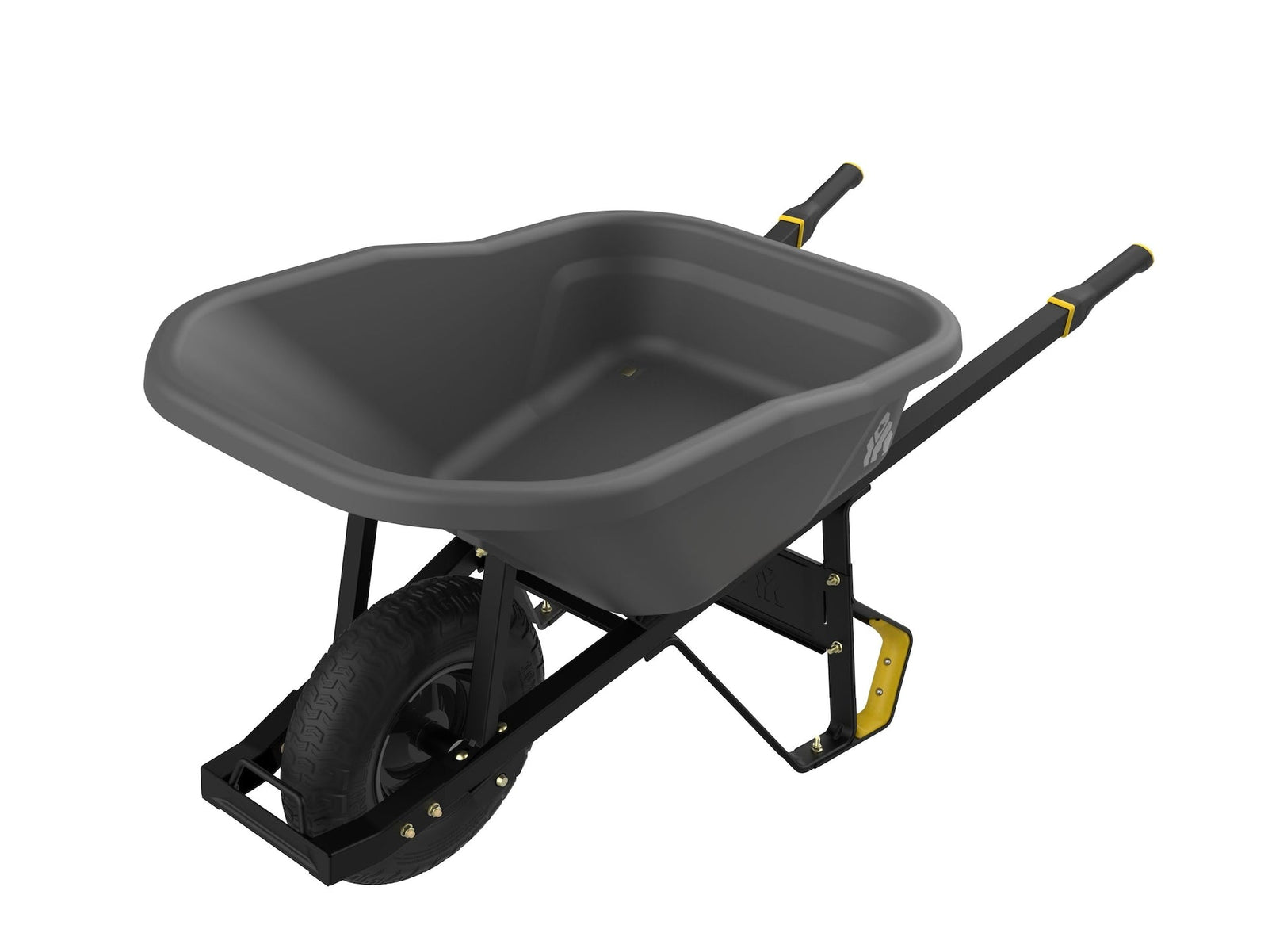 Pro Grade Heavy Duty Poly Tub Wheelbarrow, Poly/Plastic Tray, 6-cu-ft K0P6 - product image 2
