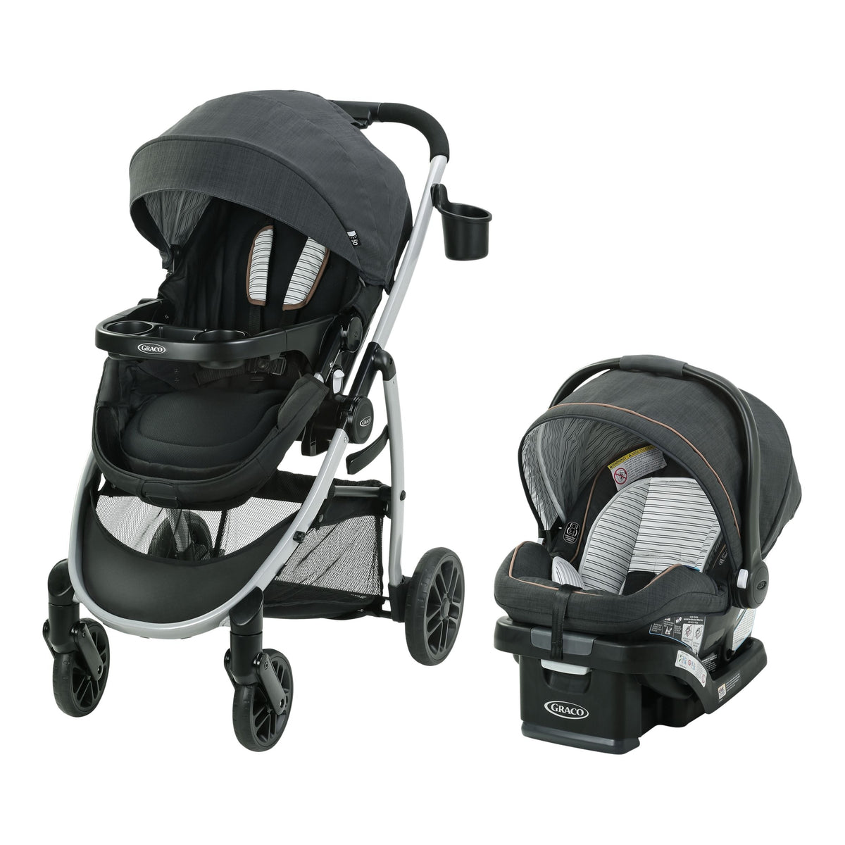 Modes Pramette Travel System with SnugRide SnugLock 35 Lite DLX Infant Car Seat, Black I3E0 - product image 1
