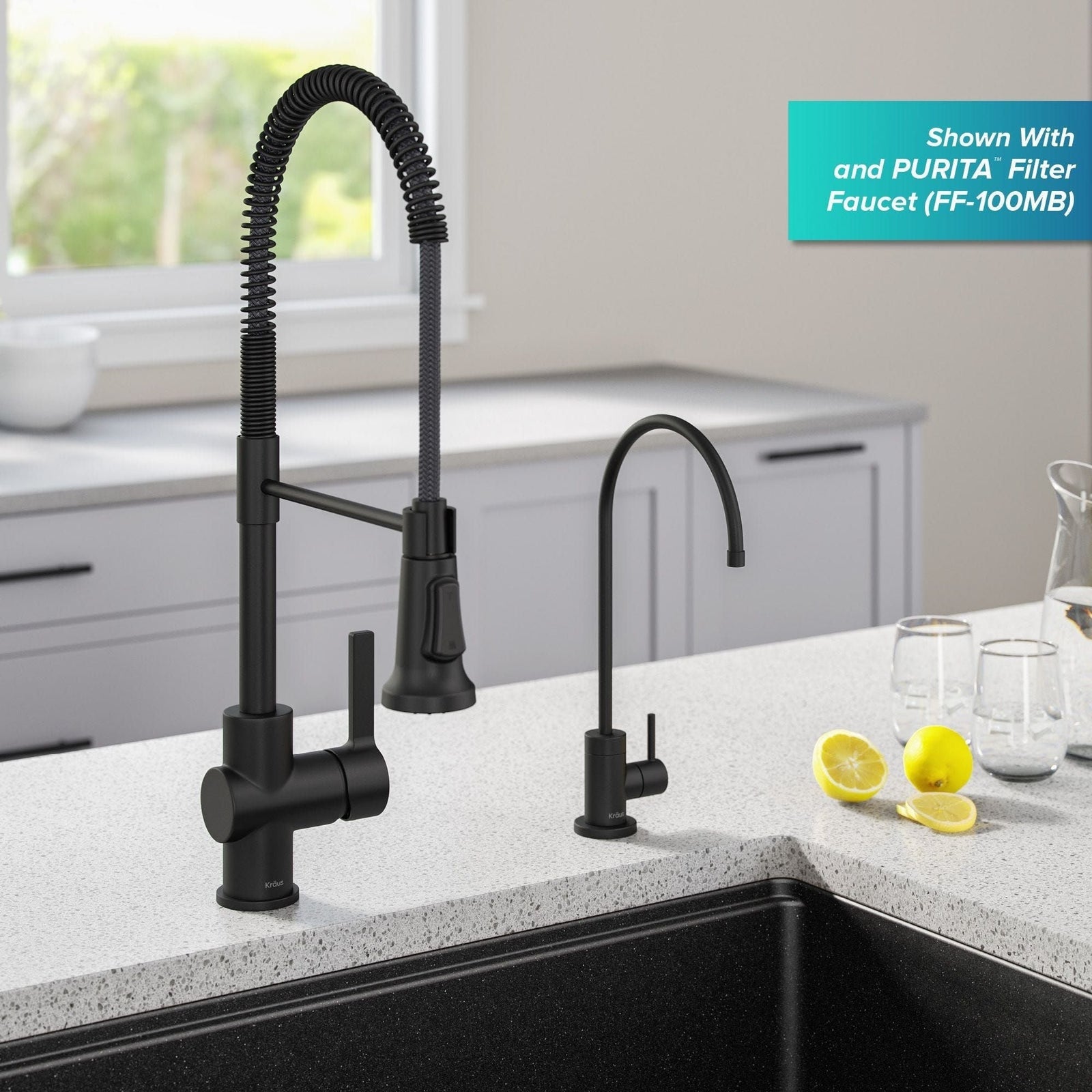 Britt Commercial Style Pull-Down Single Handle Kitchen Faucet, Matte Black A1X3 - product image 5