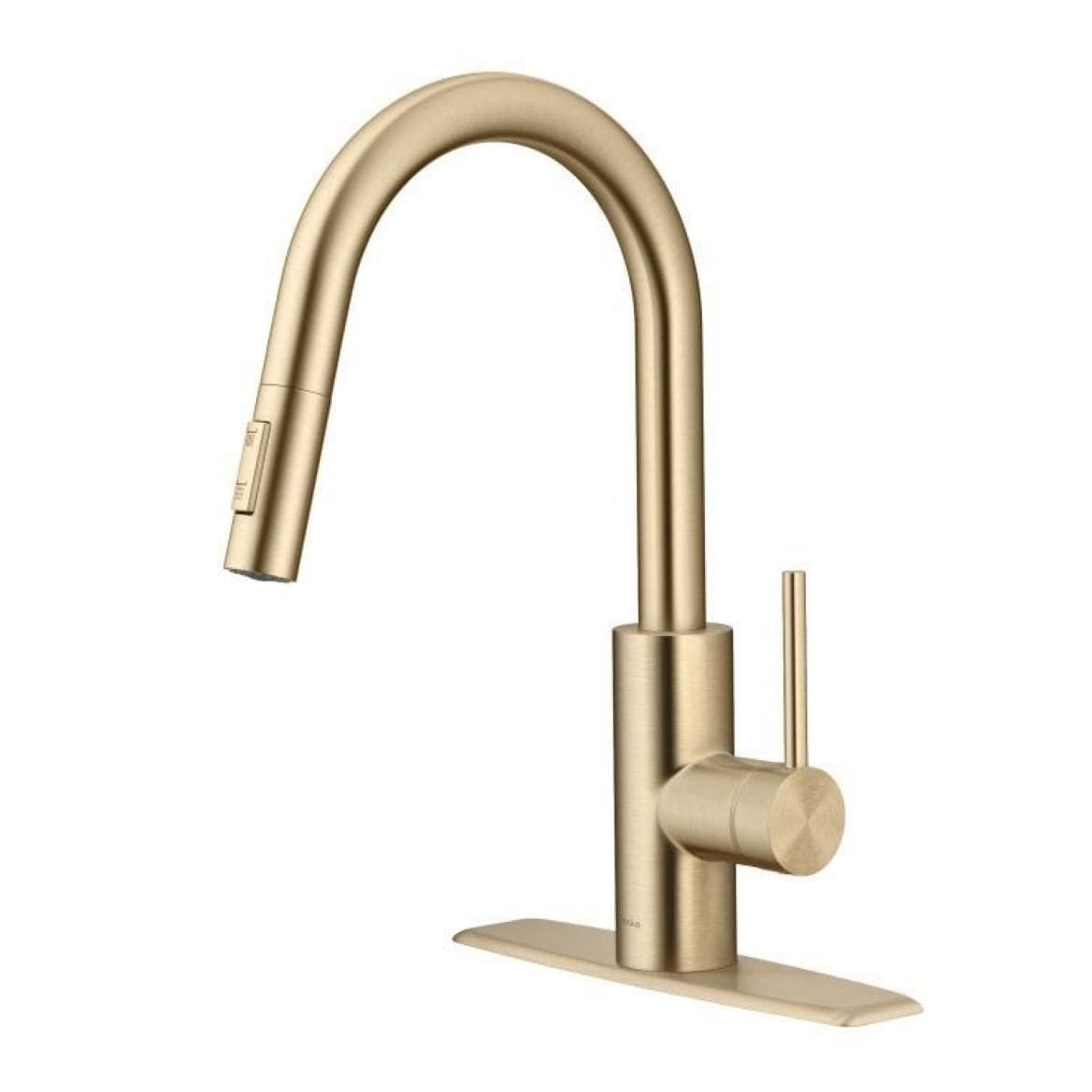 Oletto Pull-Down Single Handle Kitchen Faucet with QuickDock Top Mount Installation Assembly, Spot Free Antique Champagne Bronze W4F1 - product image 2