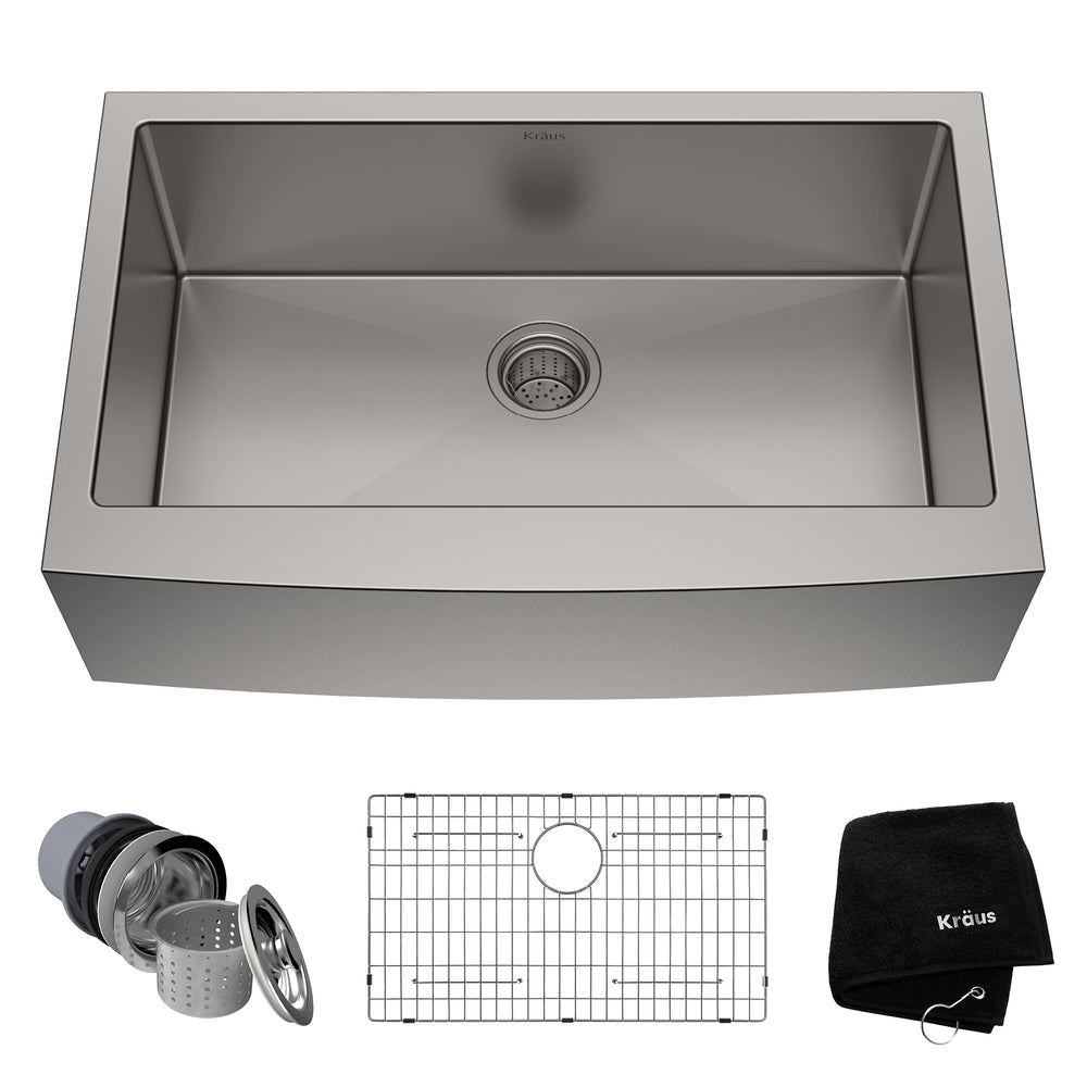 Standard PRO Apron Front Farmhouse Stainless Steel Single Bowl Kitchen Sink, 33x21x10-in G1I4 - product image 1