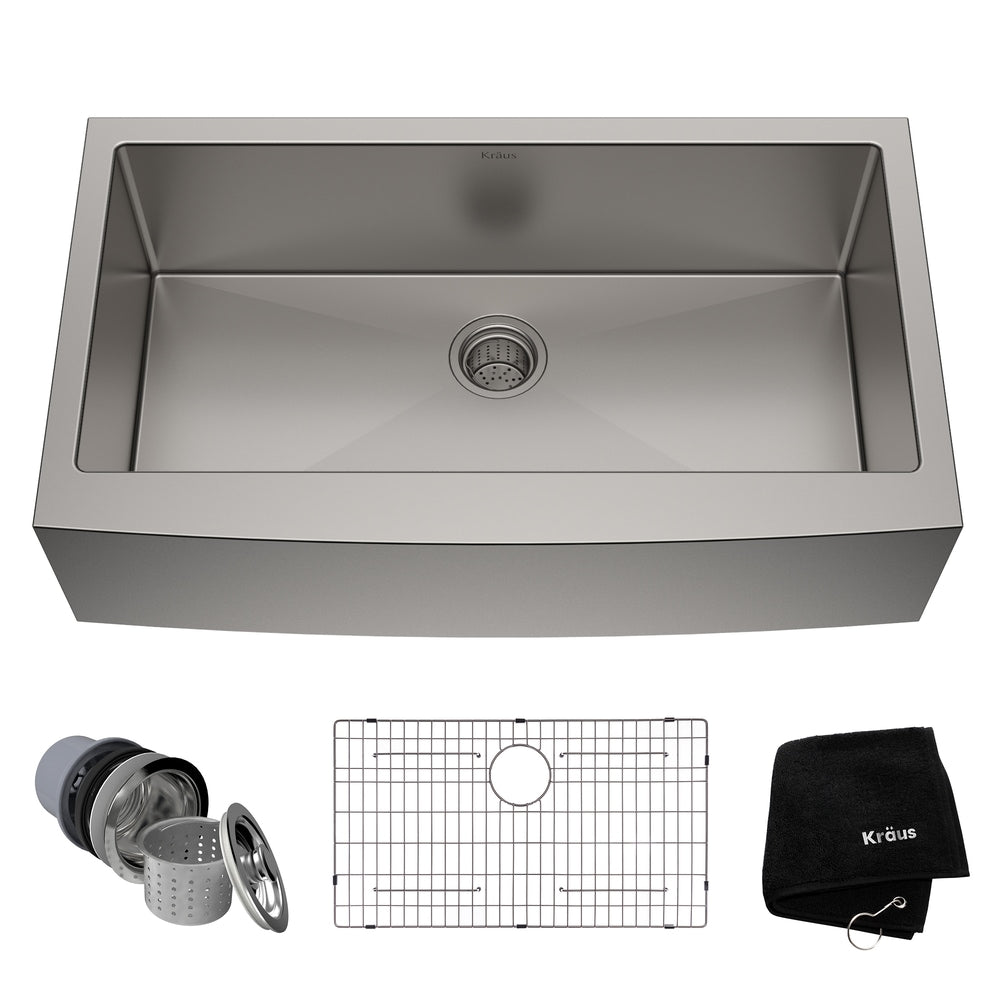 Standard PRO Apron Front Farmhouse Stainless Steel Single Bowl Kitchen Sink, 36x21x10-in S8C8 - product image 1