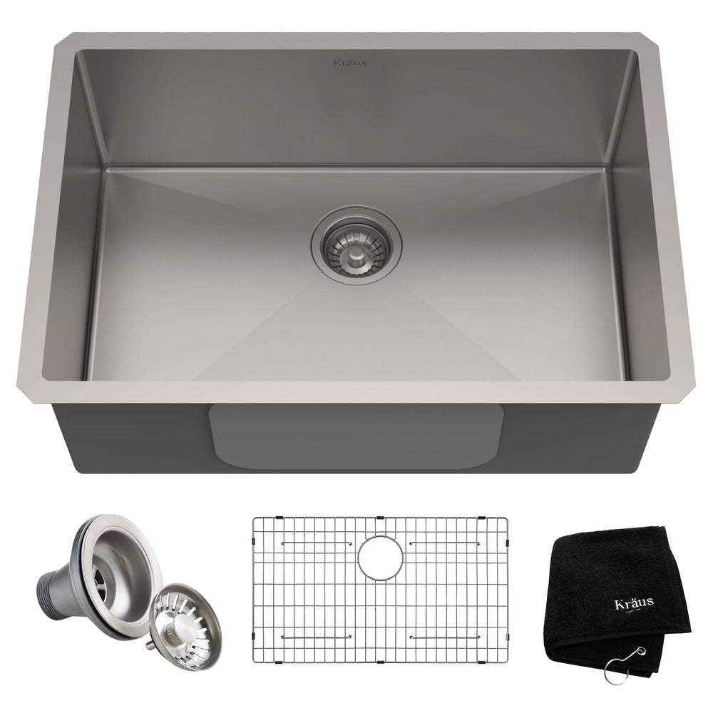 Standard PRO Undermount Stainless Steel Single Bowl Kitchen Sink, 28x19x10-in I4K7 - product image 1