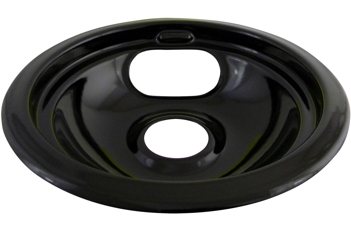 62244 Porcelain Stove Drip Pan with Trim Ring, Dishwasher Safe, Black, 8-in D7E7 - product image 1