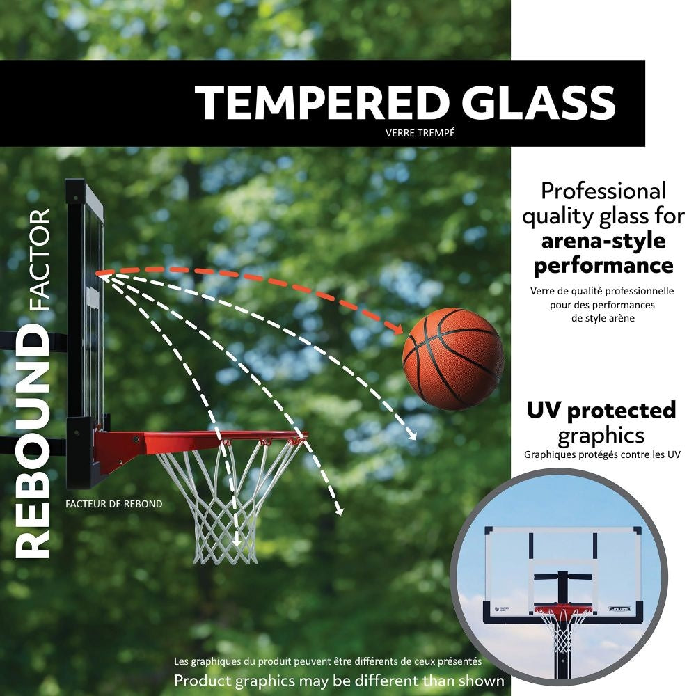 Mommoth Bolt Down Basketball Hoop with 60-in Tempered Glass Q6U4 - product image 5