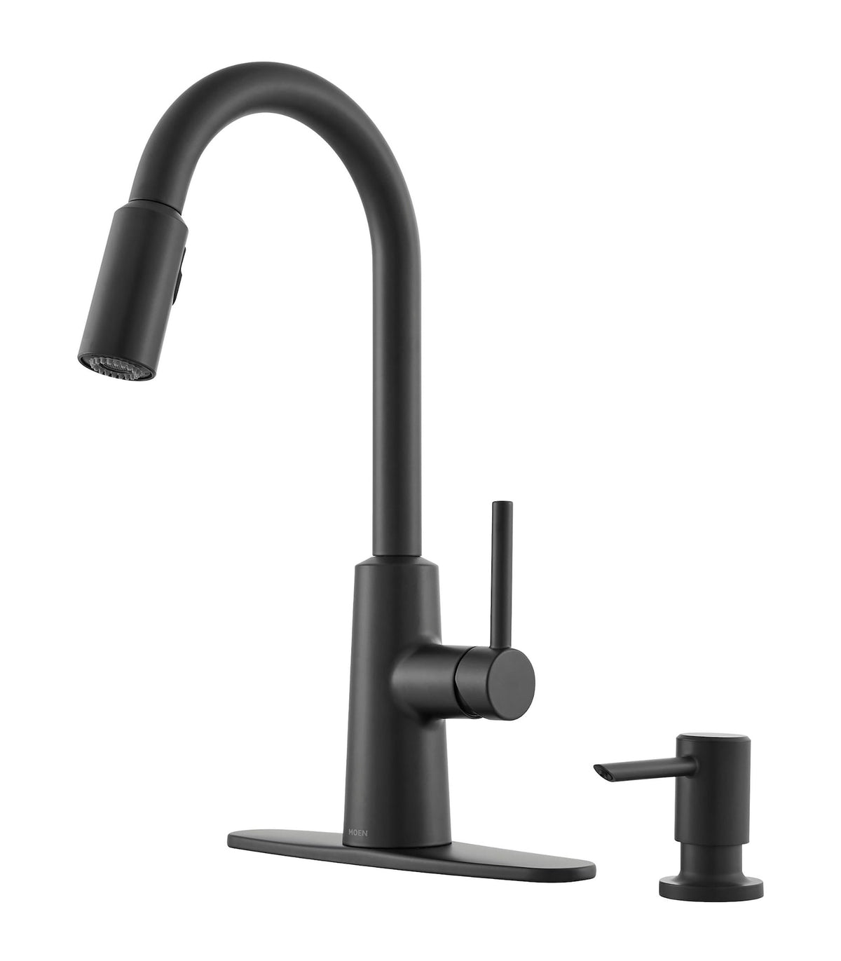 Nori Single Handle Pulldown Kitchen Faucet with Soap Dispenser, Matte Black U2E2 - product image 1