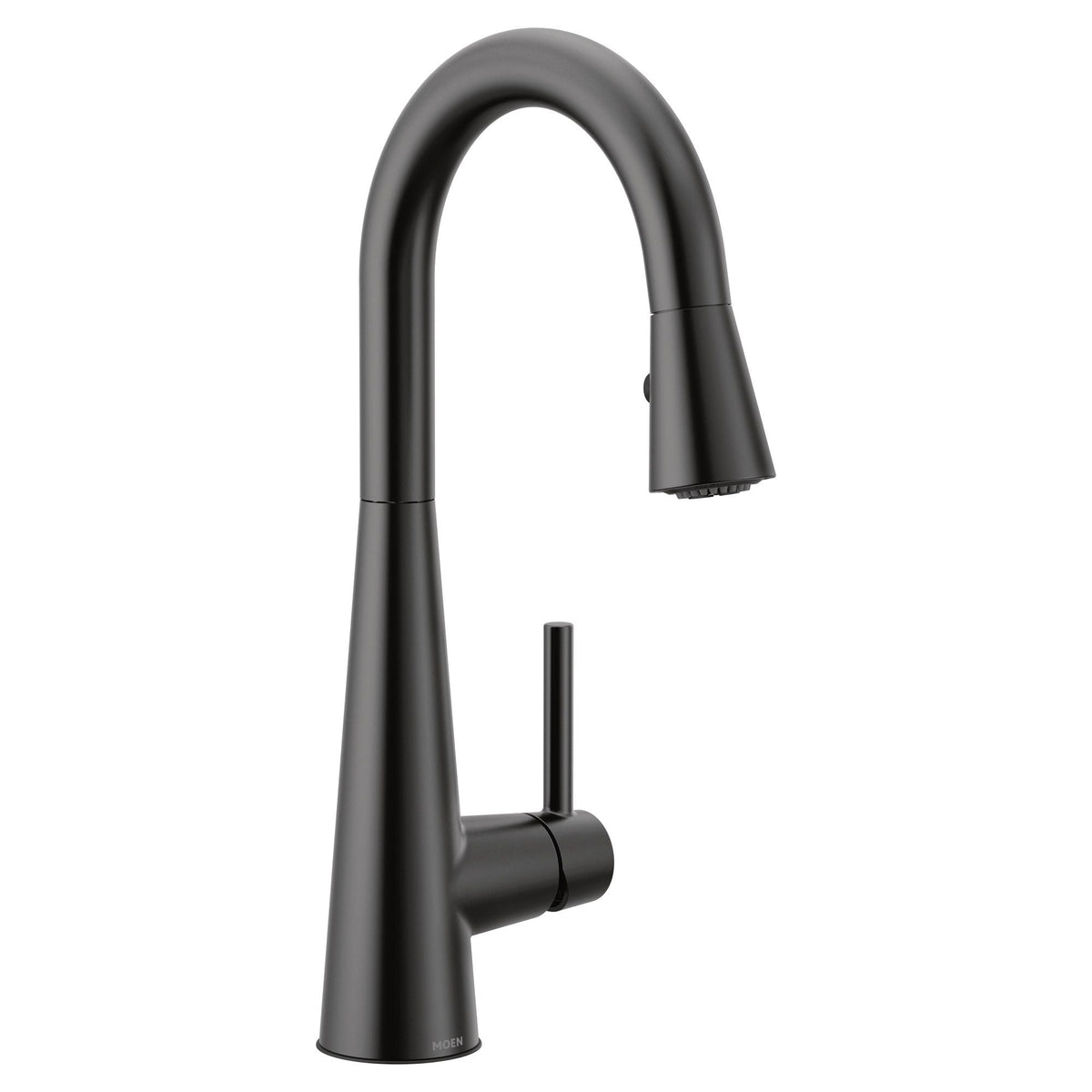 Sleek Single Handle High Arc Pull Down Kitchen Faucet, Matte Black P1B3 - product image 1