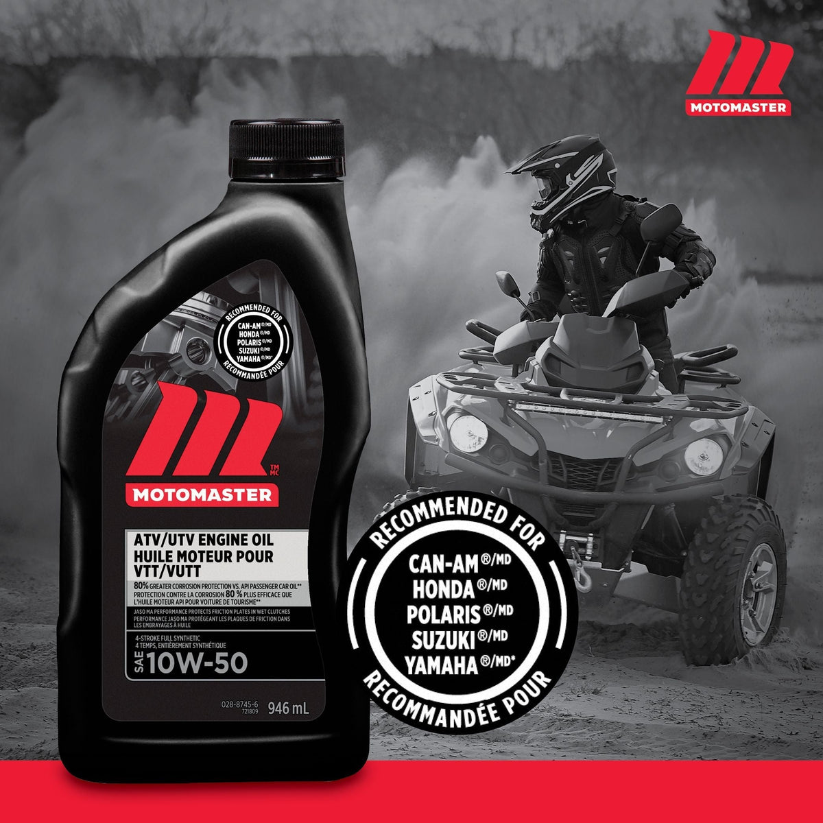 4-Stroke Synthetic ATV/UTV Engine Oil 10W50, 946-mL L2T5 - product image 4