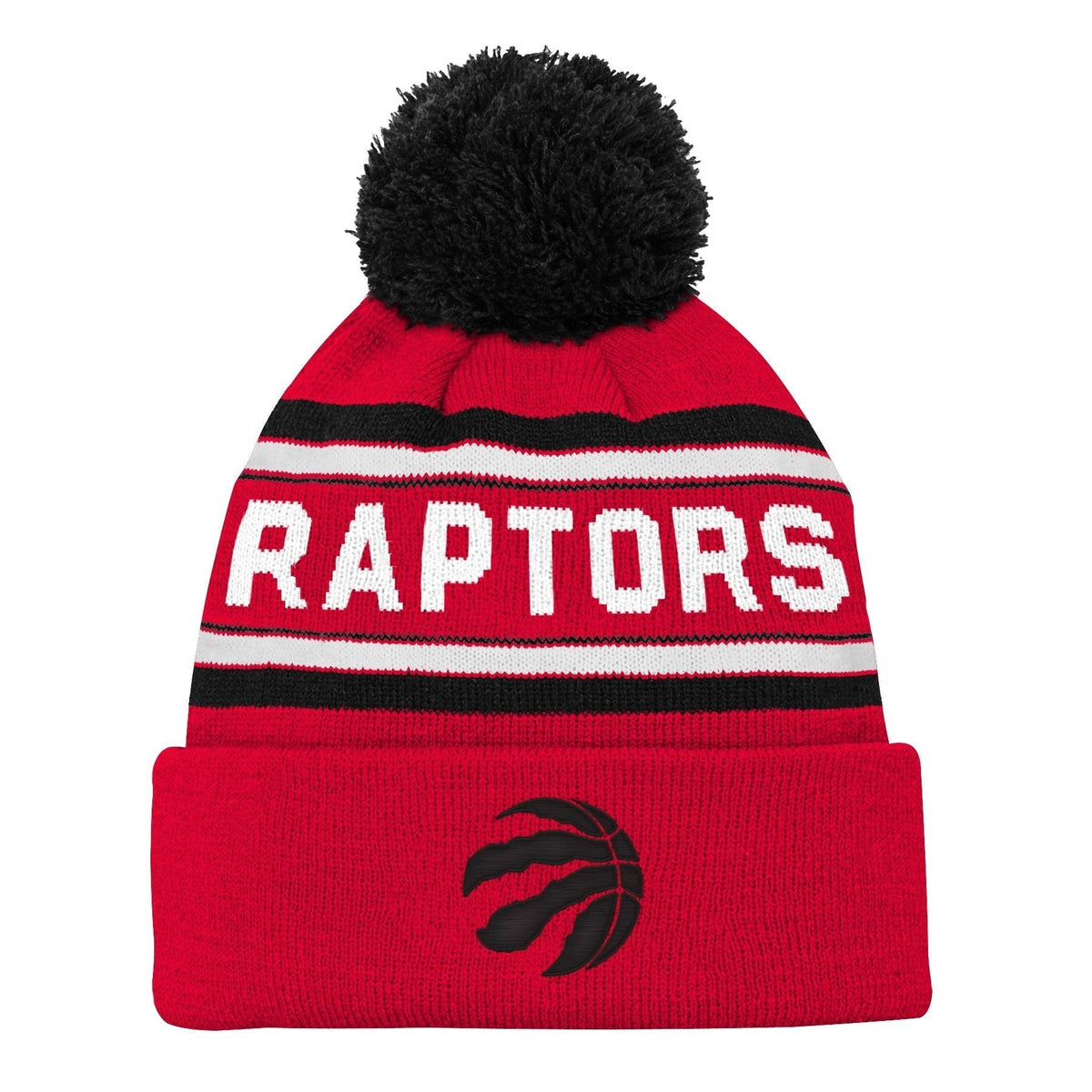 Raptors Jacquard Cuffed Knit With Pom, Acrylic Knit, Regular Size T1M5 - product image 1