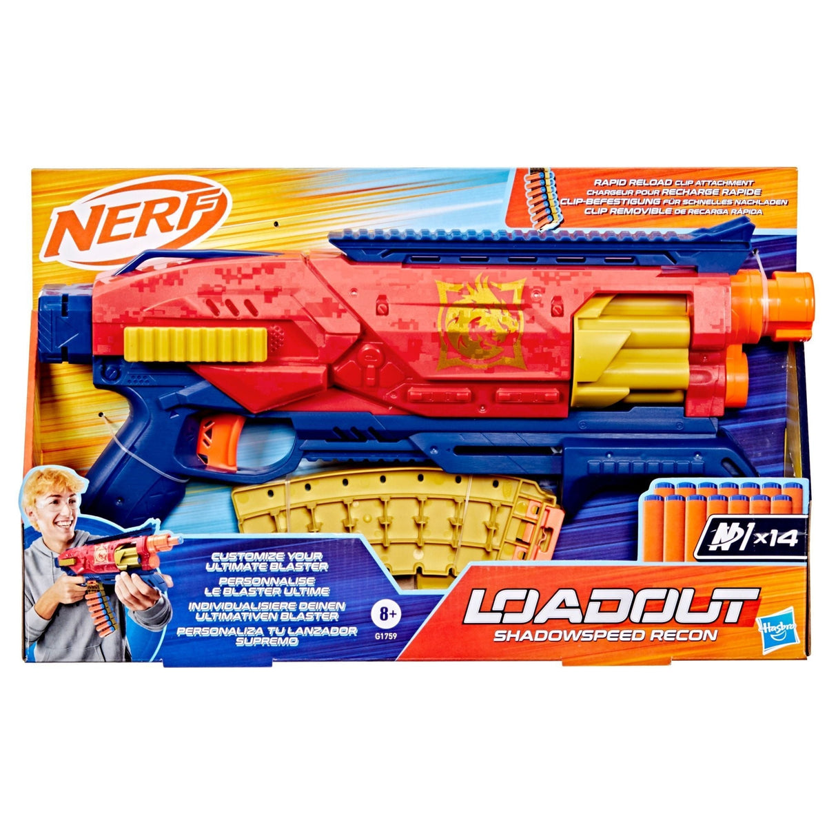 Loadout Shadowspeed Recon Dart Blaster with Dart Storage Attachment and 14 N1 Darts K7O2 - product image 2