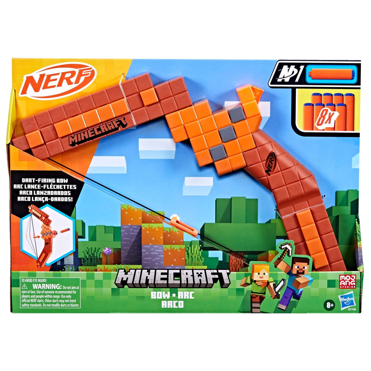 Minecraft Bow Dart Blaster with Pull-Back Priming and 8 Darts J5C9 - product image 5