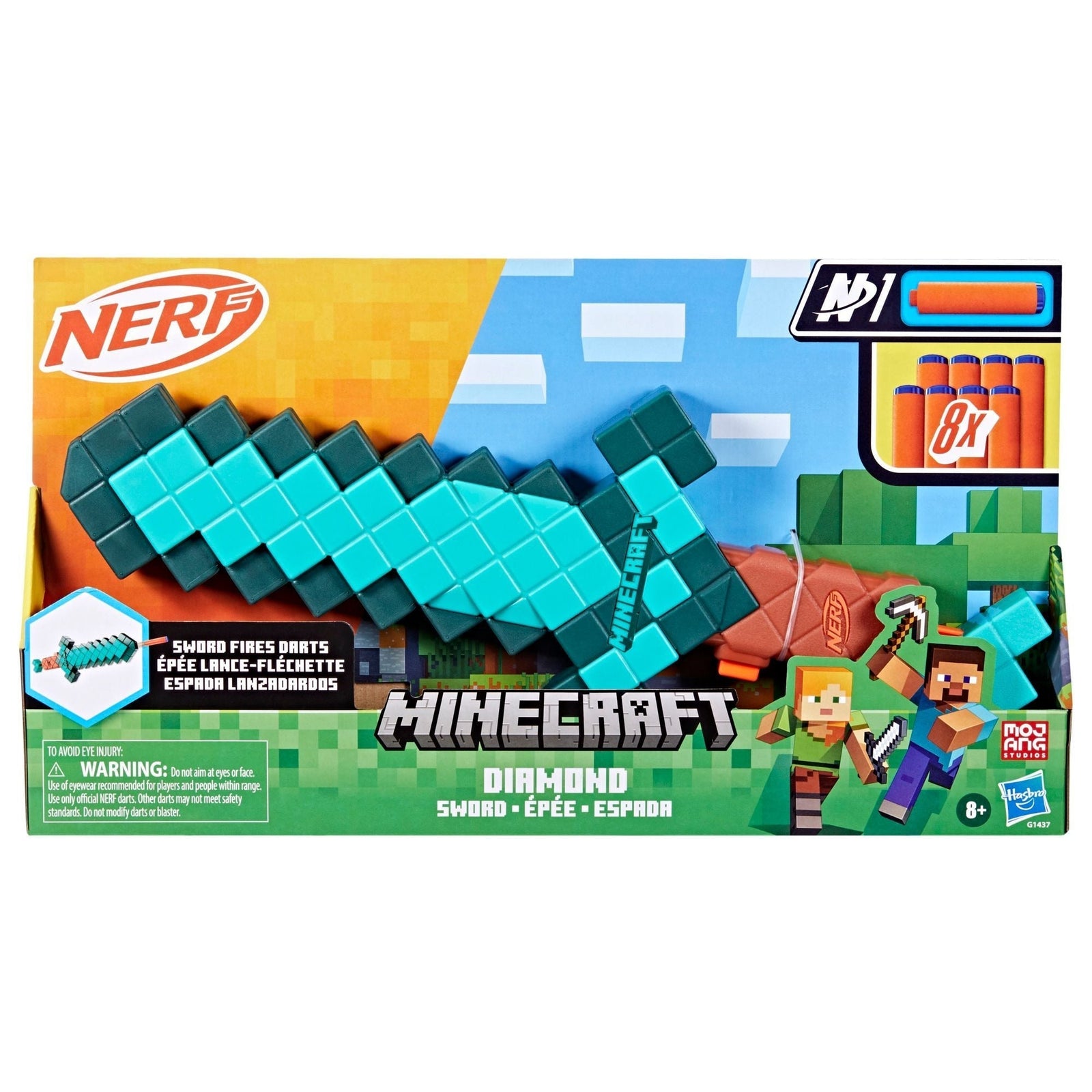 Minecraft Diamond Sword Dart Blaster with 8 N1 Darts G5D3 - product image 5