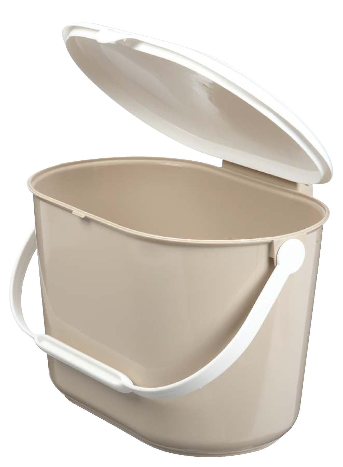 Plastic Compost Bin with Handle, White/Beige, 7-L V0R3 - product image 2