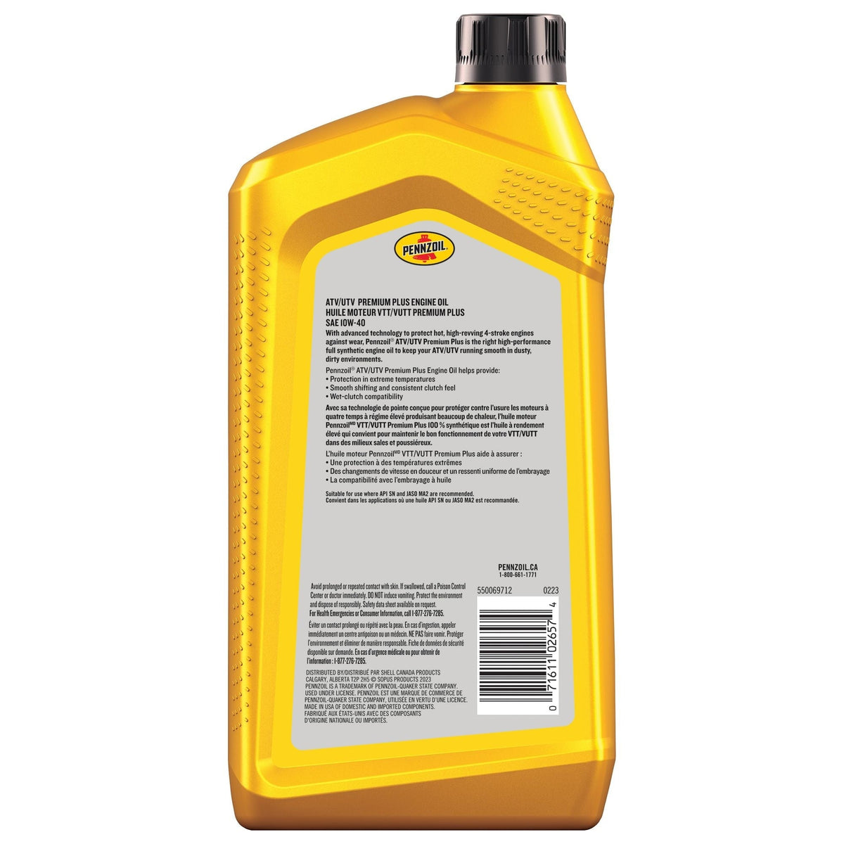 ATV/UTV Premium Plus SAE 10W40 Engine Oil, 946-mL K3R1 - product image 2