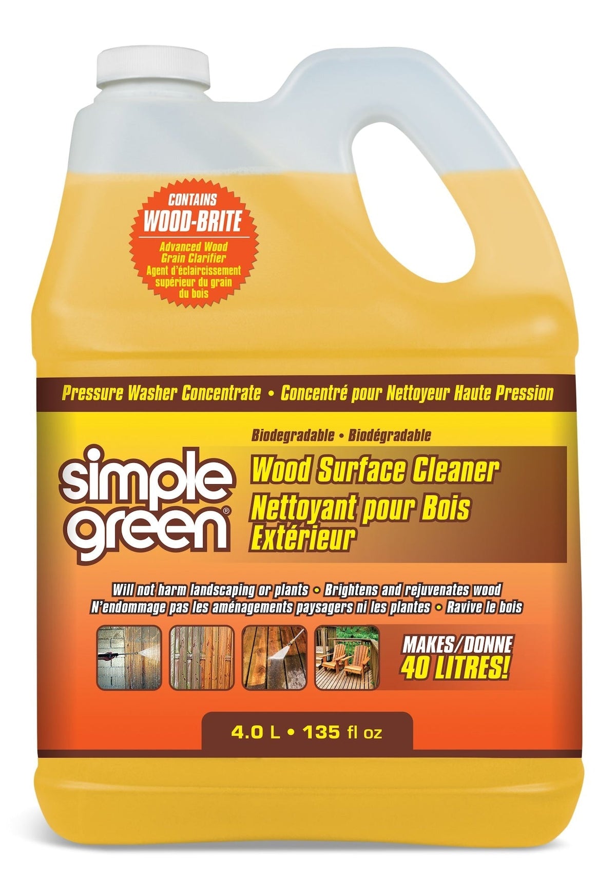 Green Wood Surface Concentrate Pressure Washer Detergent, 4L F0S2 - product image 1