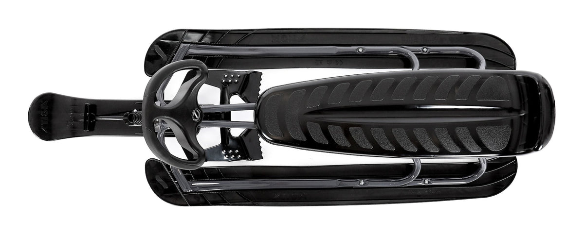 GT King Size Kids' 2-Person Winter Snow Racer Sled with Steering Wheel & Brakes, Grey C1L8 - product image 7