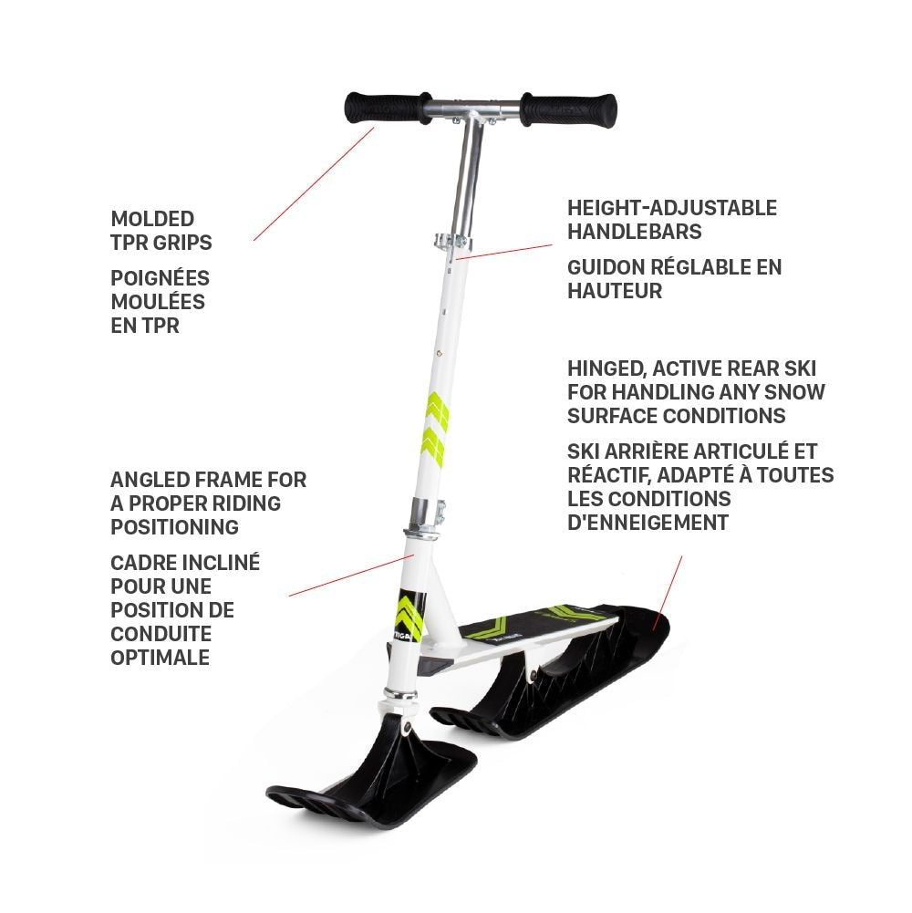 Snow Kick Free Kids' Winter Snow Ski Scooter with Height Adjustable Handle, Ages 7+ O2Z1 - product image 6