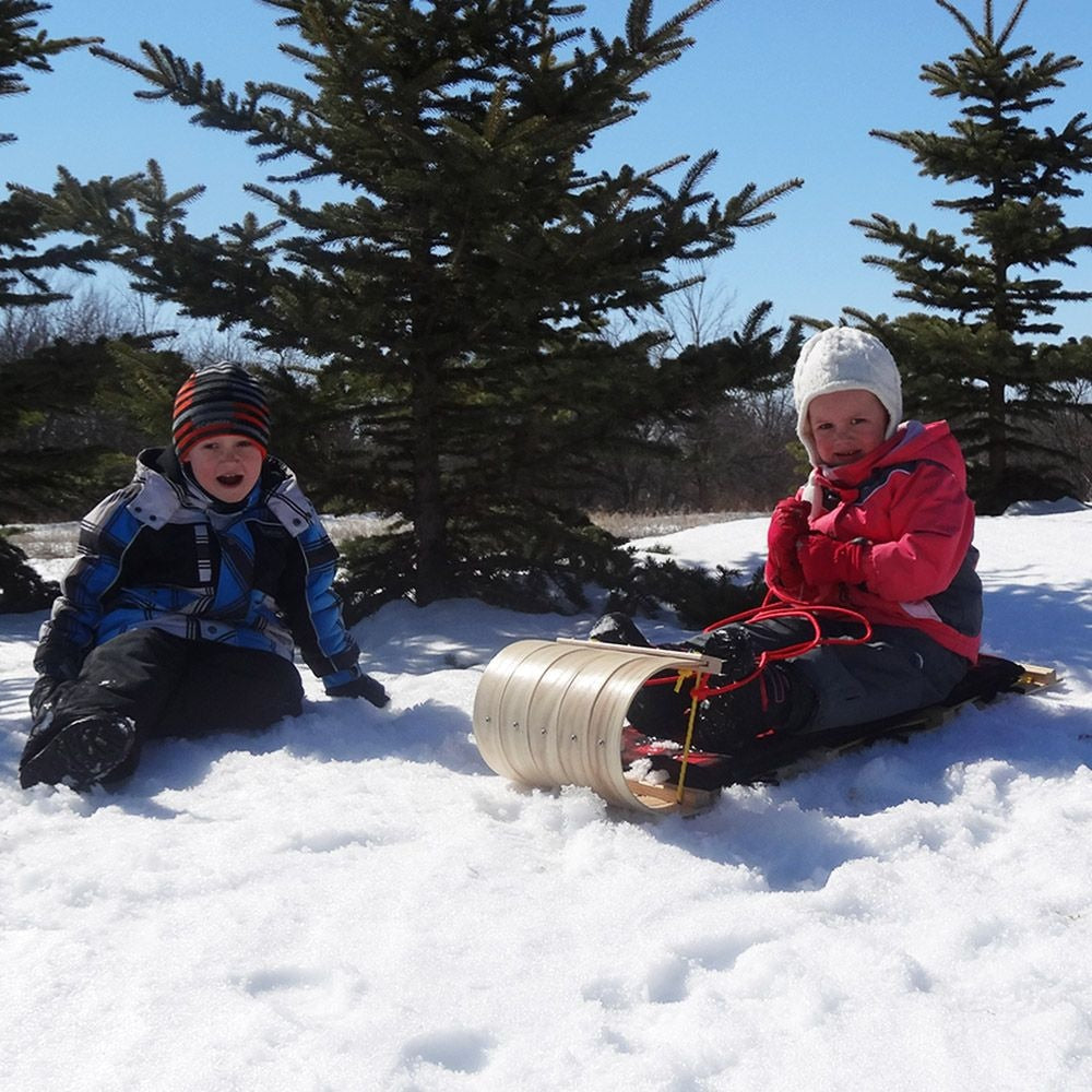 Grizzly Kids' Traditional Vintage Wooden Winter Toboggan Sled & Seat Pad, 4-ft R1B3 - product image 6