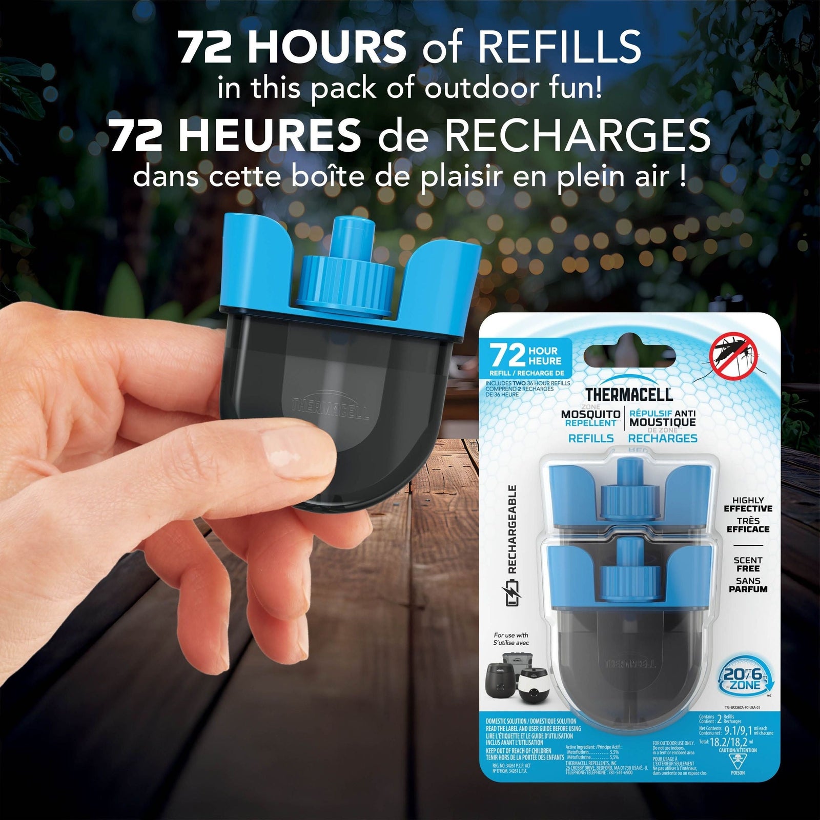 E-ZoneGuard Rechargeable Mosquito Repellent Refill 72-Hour Pack O1W9 - product image 4