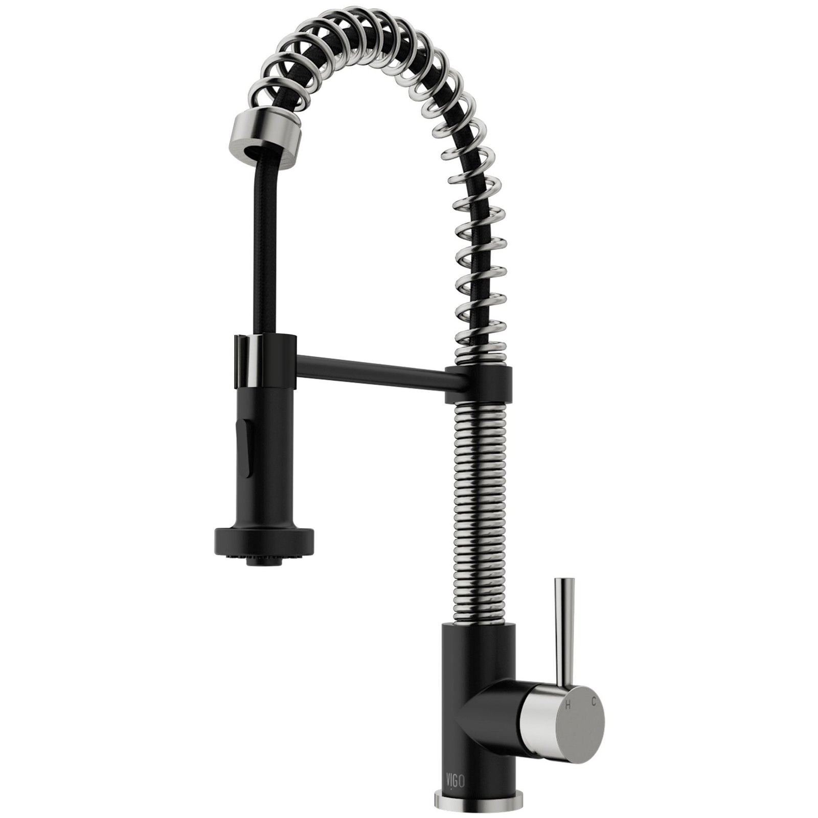 Edison Single Handle Pull Down Kitchen Faucet, Stainless Steel/Matte Black W6A2 - product image 2