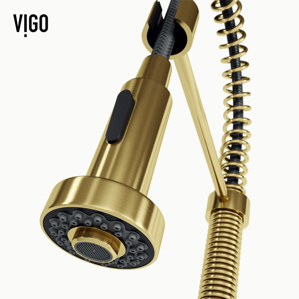 Edison Single Handle Pull Down Sprayer Kitchen Faucet, Matte Gold U8H5 - product image 3
