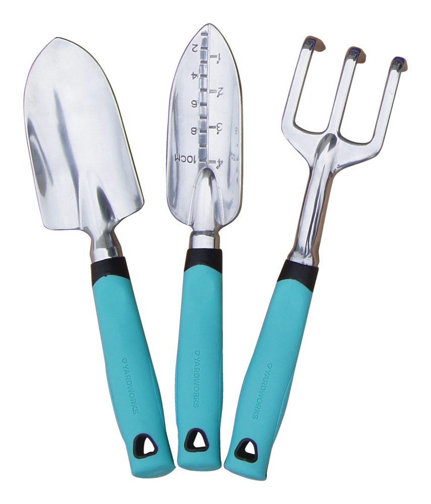 Aluminium Garden Tool Set with Rubber Handles, Assorted Colours, 3-pc L1P8 - product image 4