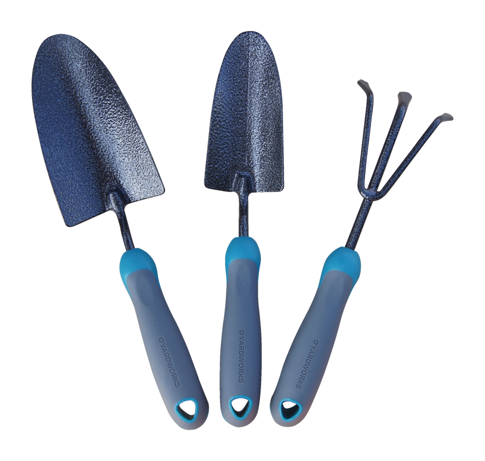 Carbon-Steel Garden Tool Set with Rubber Handles, Hammertone Finish, 3-pc E0N0 - product image 1