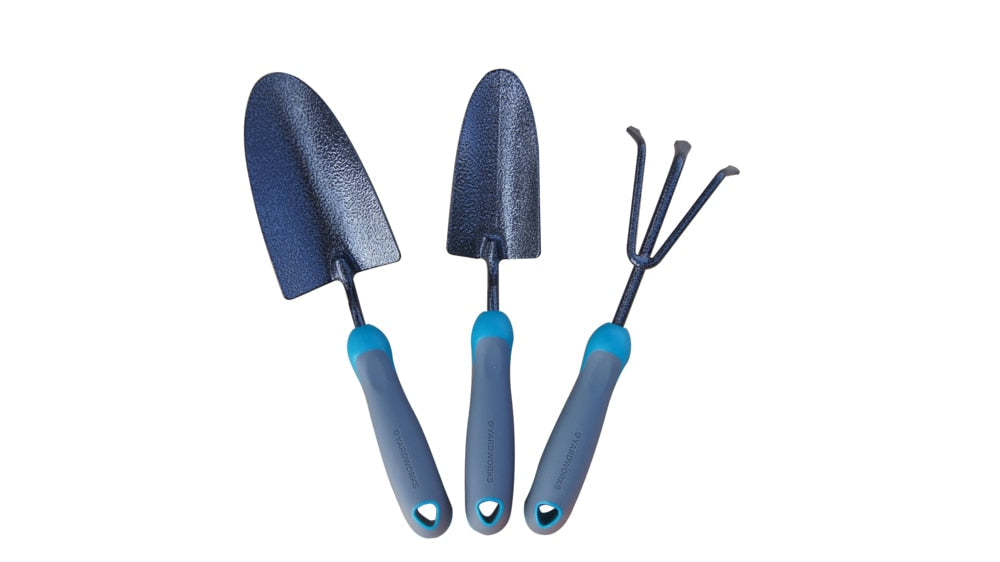 Carbon-Steel Garden Tool Set with Rubber Handles, Hammertone Finish, 3-pc E0N0 - product image 2